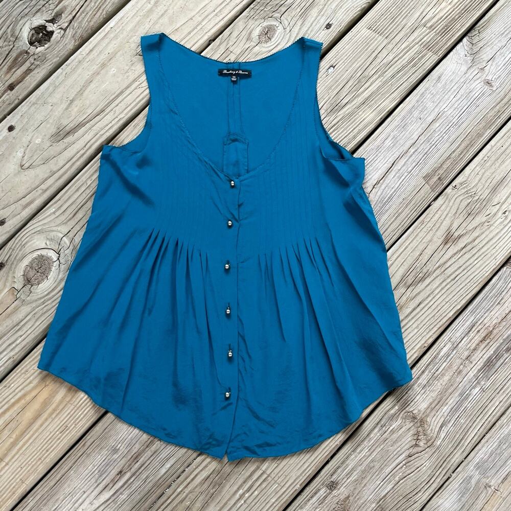 Broadway & Broome Women's Teal 100% Silk Sleeveless Top Size XS